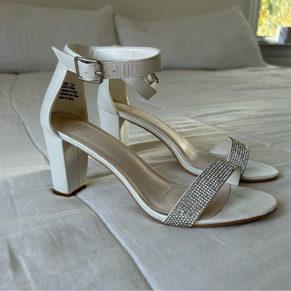 Strappy Crystal Block Heels